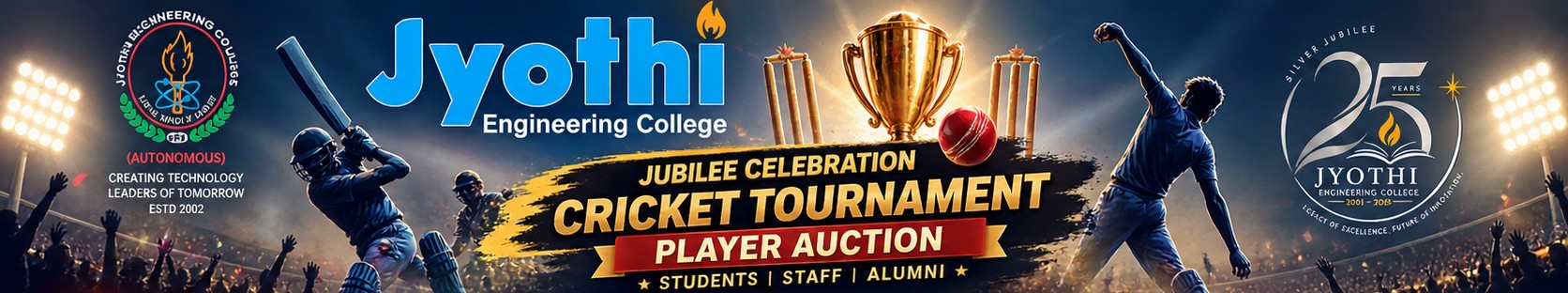 Jyothi Engineering College — Jubilee Celebration Cricket Tournament Player Auction